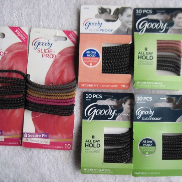 10 Goody Stay Put Slide Proof Elastic Hair Bands - Picture 7 of 7